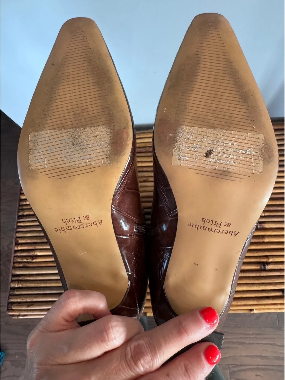 Abercrombie & Fitch Vegan Leather Kitten Heel Boots